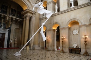 Joan of Arc’s disembodied arm raised aloft in Maurizio Cattelan’s We’ll Never Die, 2019, at Blenheim Palace.